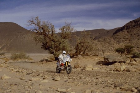 Franco Picco in azione alla Parigi-Dakar del 1988