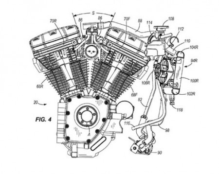 Schema dell'Harley Davidson Liquid Cooled Engine