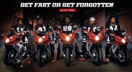 MV Agusta-Nike: un'immagine della campagna pubblicitaria