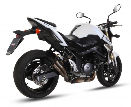 Suzuki GSR 750 con scarico MIVV Double Gun