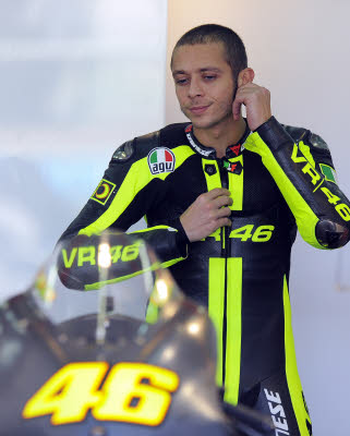 Valentino Rossi durante i test di Valencia 