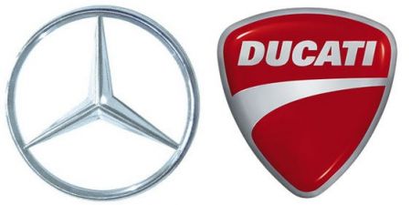 Ducati - Mercedes: i loghi dei due costruttori