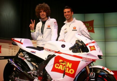 Melandri e Simoncelli alla presentazione di inizio stagione del team San Carlo Honda Gresini