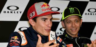Marc Marquez e Valentino Rossi (foto Ansa)