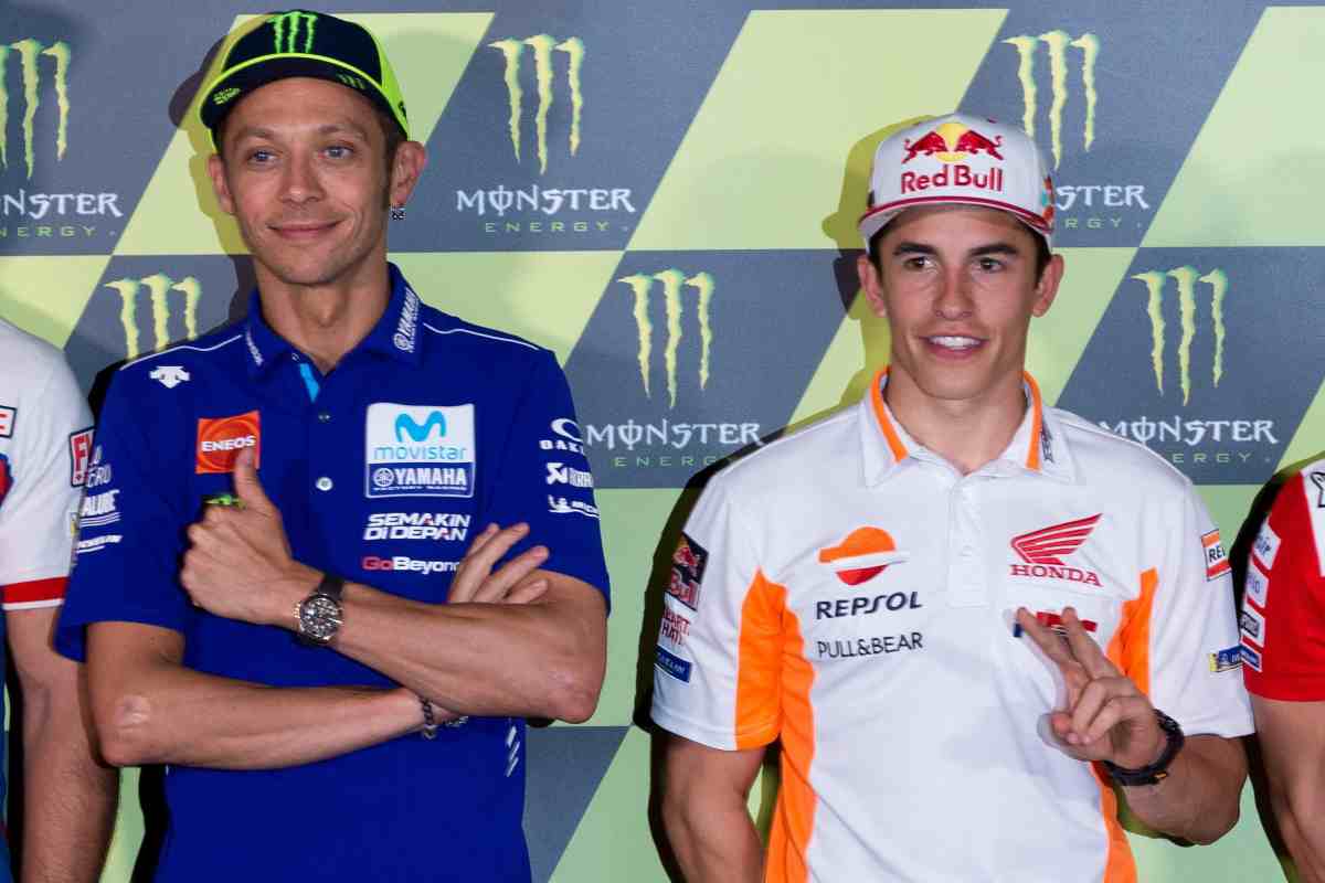 Valentino Rossi e Marc Marquez (foto Ansa)