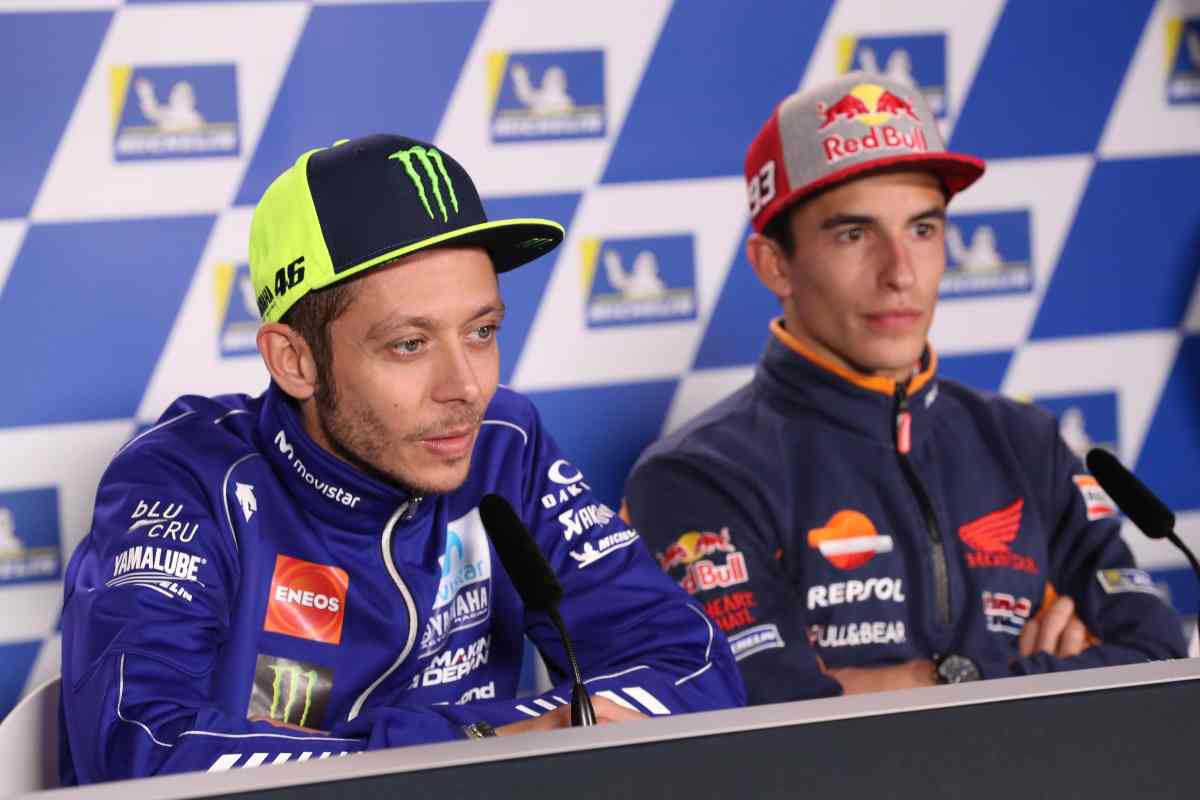 Valentino Rossi e Marc Marquez (foto Ansa)