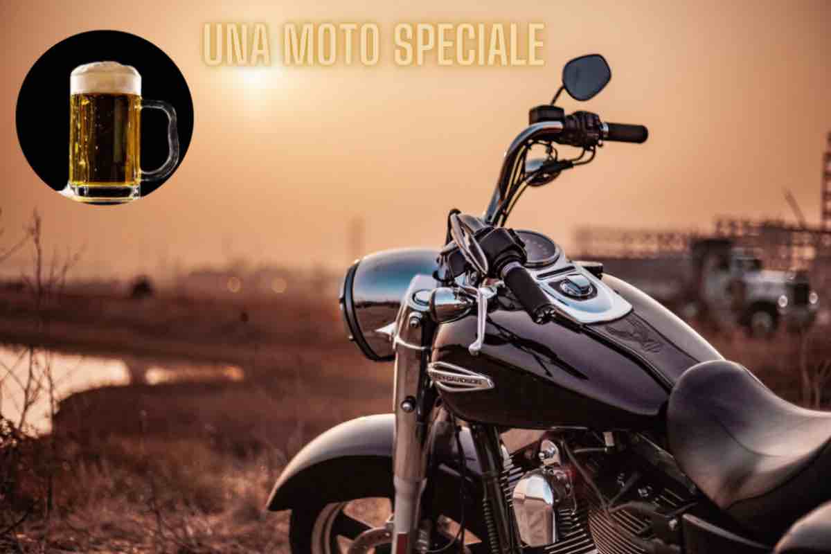 Una motocicletta che va a birra, che invenzione