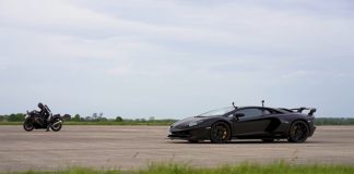 Suzuki Hayabusa contro Lamborghini Aventador, che sfida