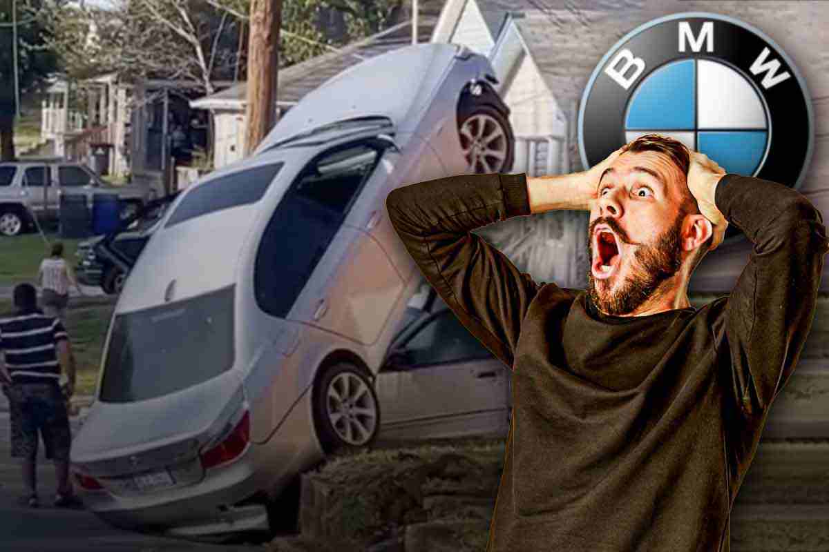 Incidente con una BMW, immagini assurde