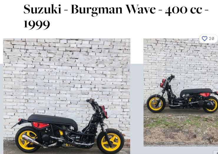 Suzuki Burgman, un modello storico all'asta su Catawiki
