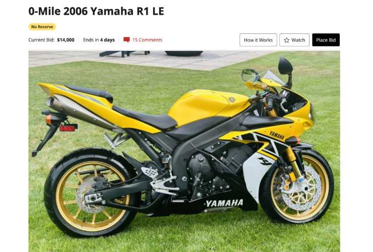 Yamaha R1 un modello speciale all'asta
