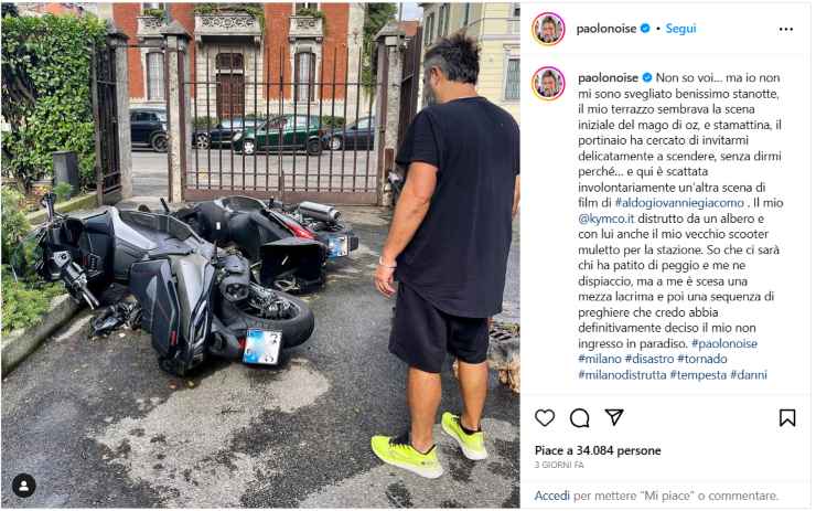 Noise, scooter distrutti dalle intemperie