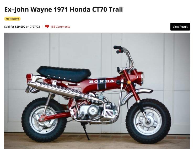 Moto Honda John Wayne asta