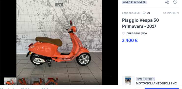 Vespa Primavera tutta per voi