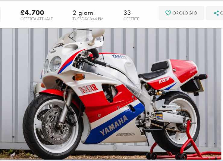 Yamaha FZR750R, moto all'asta