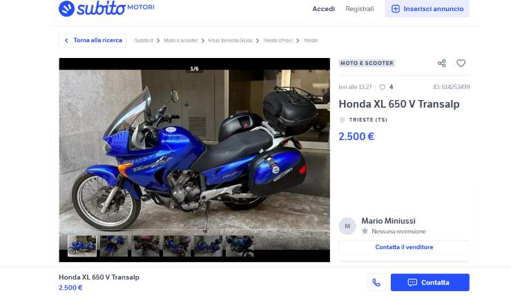 Annuncio moto Honda