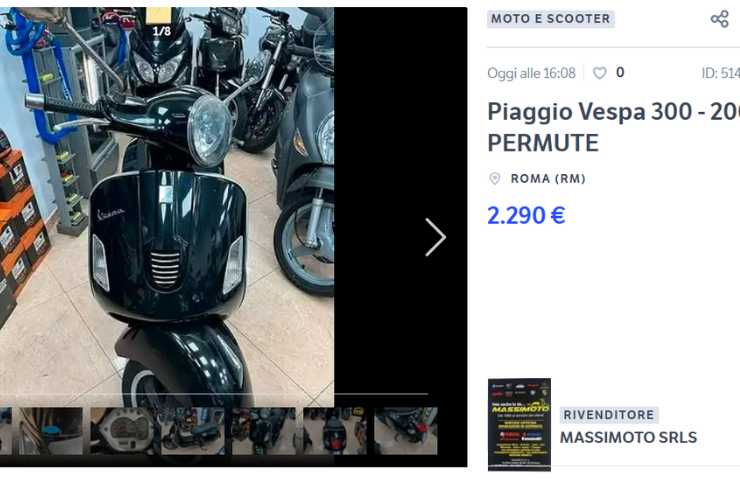 Annuncio Vespa Piaggio 300