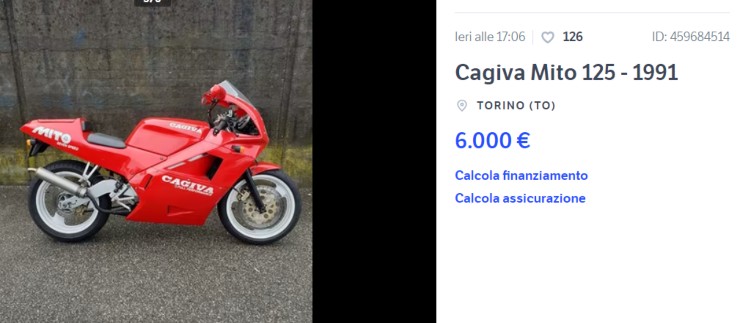 Cagiva Mito 125, offerta pazzesca