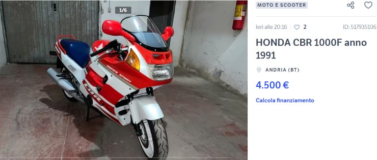 Honda CBR 1000F, la moto storica