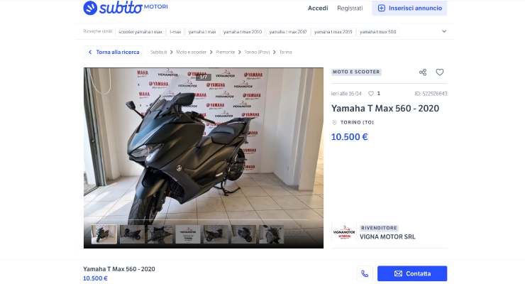 T-MaxYamaha, offerta da non perdere