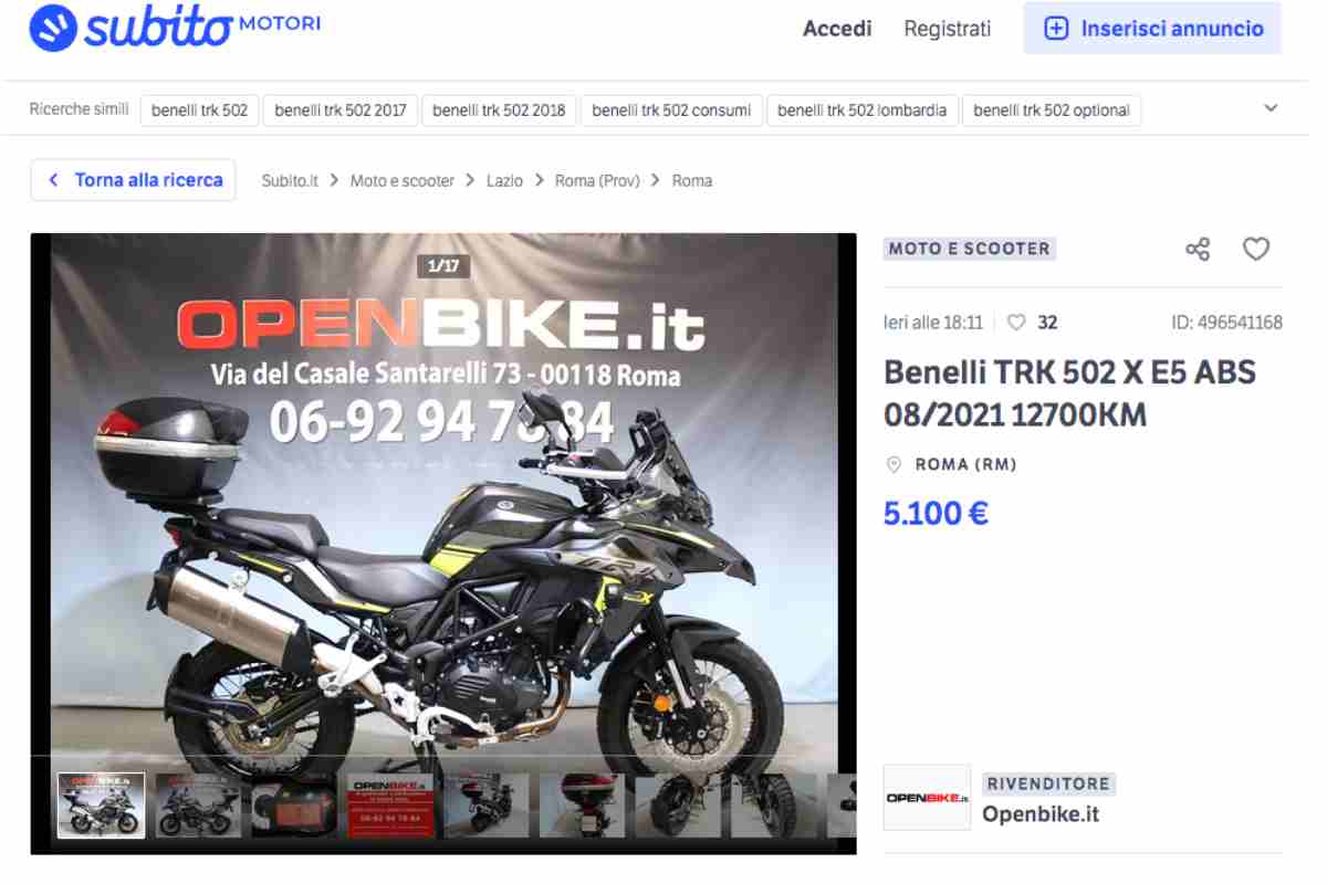 Annuncio Benelli TRK in offerta