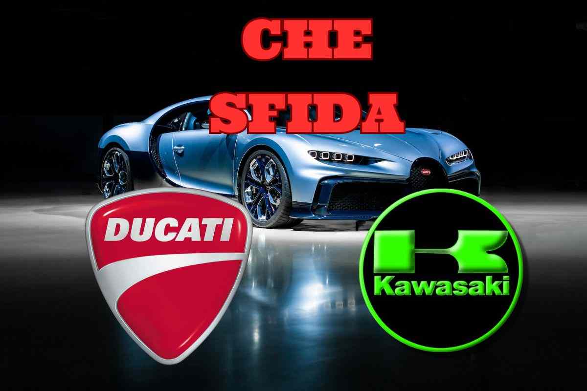 bugatti vs kawasaki e ducati drag race