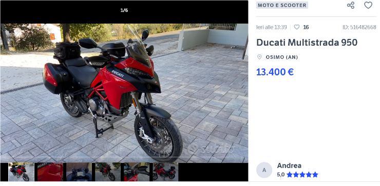 Ducati Multistrada prezzo da paura