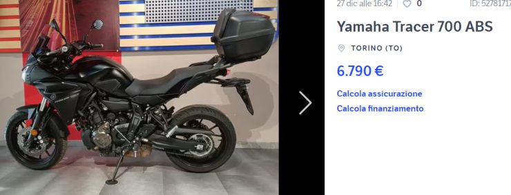 Yamaha Tracer 700 moto usata offerta