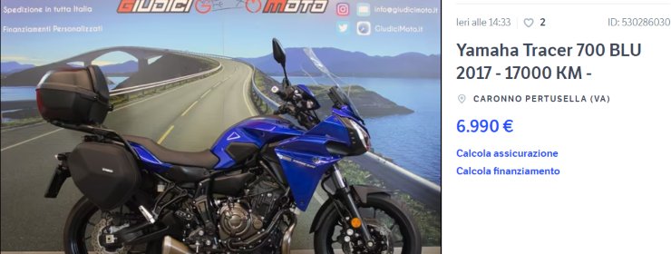 Yamaha Tracer offerta moto usata occasione