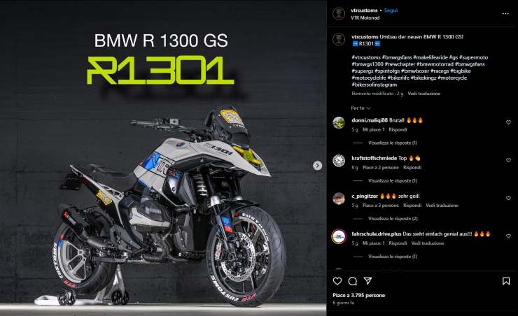 BMW R 1301 GS VTR Custom, caratteristiche 