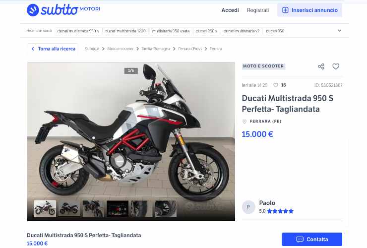 Ducati Multistrada usata a prezzo stracciato