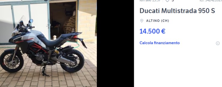 Ducati Multistrada prezzo dimezzato occasione costo moto usata