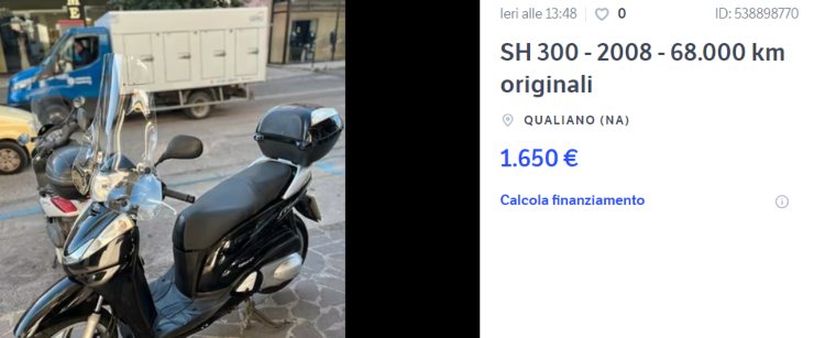 Honda SH300i moto usata occasione costo prezzo