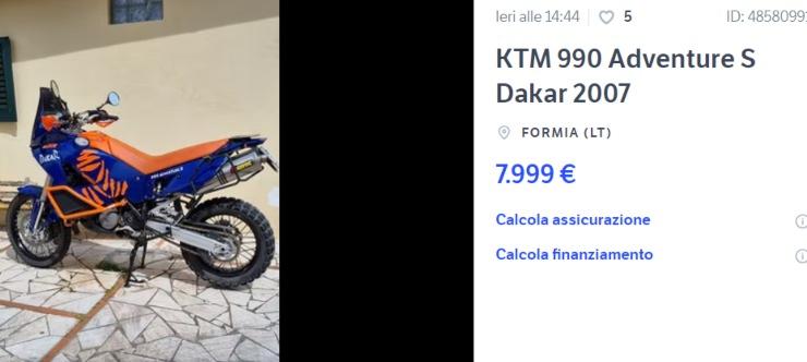 KTM 990 Adventure S Dakar, caratteristiche 