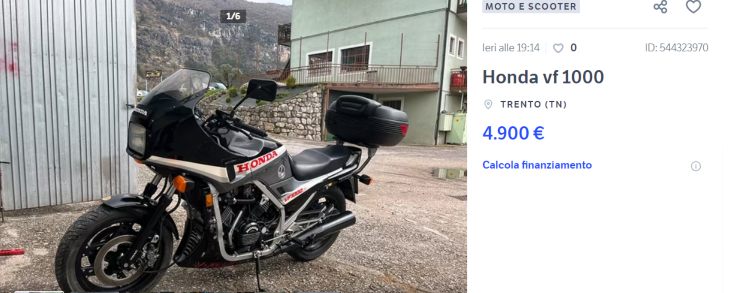 Honda VF1000 occasione moto usata prezzo sportiva