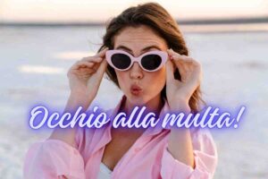 Occhiali sole multa