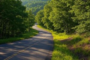 Una strada con curve perfetta per i motociclisti
