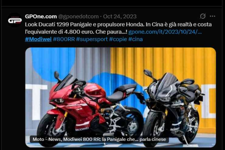 Modiwei 800 RR Ducati Panigale