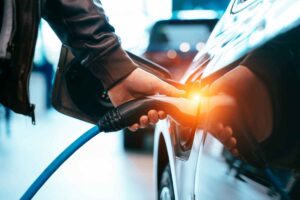 Auto elettrica in ricarica