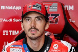 Pecco Bagnaia nel box Ducati