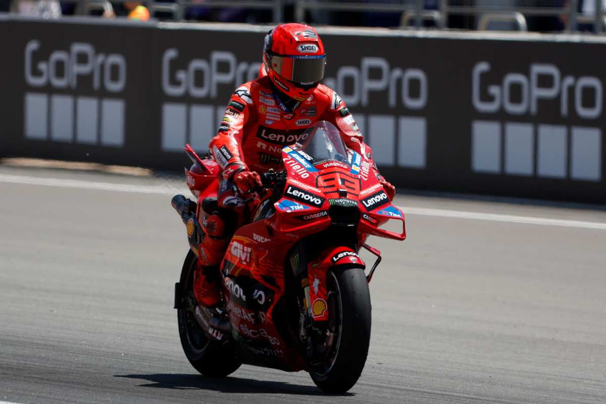Marc Marquez in sella alla Ducati MotoGP