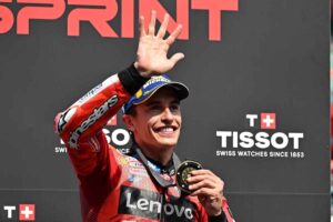 Marc Marquez sul podio al Mugello