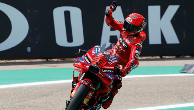 Marc Marquez in pista con la Ducati