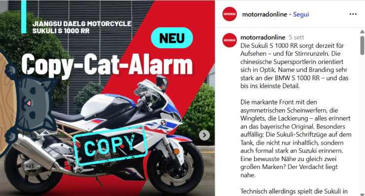 Moto Cina clone Sukuli S 1000 RR BMW