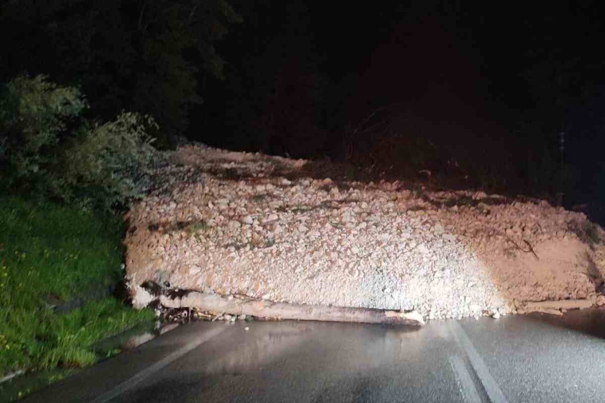 Colata detritica sulla statale Alemagna