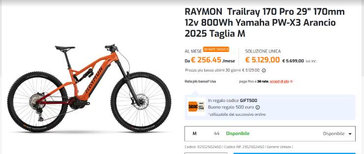 Moto due ruote eBike Raymon TrailRay 170