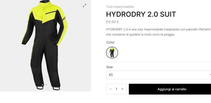 Moto pioggia Shima Hydrodry 2.0