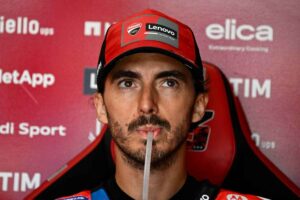 Pecco Bagnaia nei box Ducati