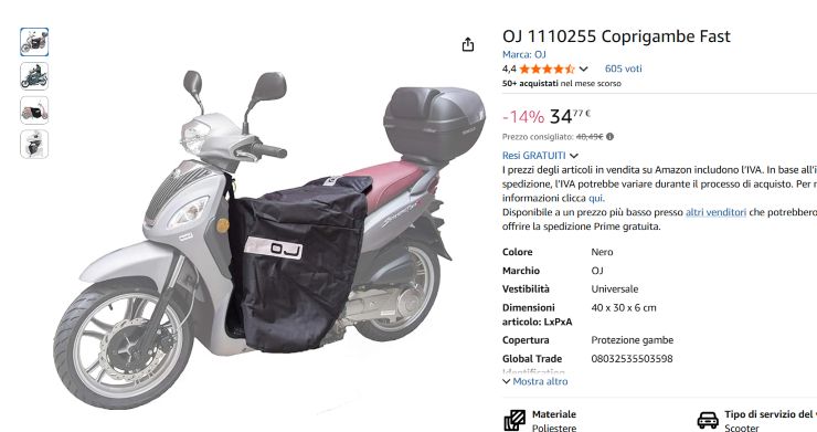 Scooter OJ Fast coprigambe