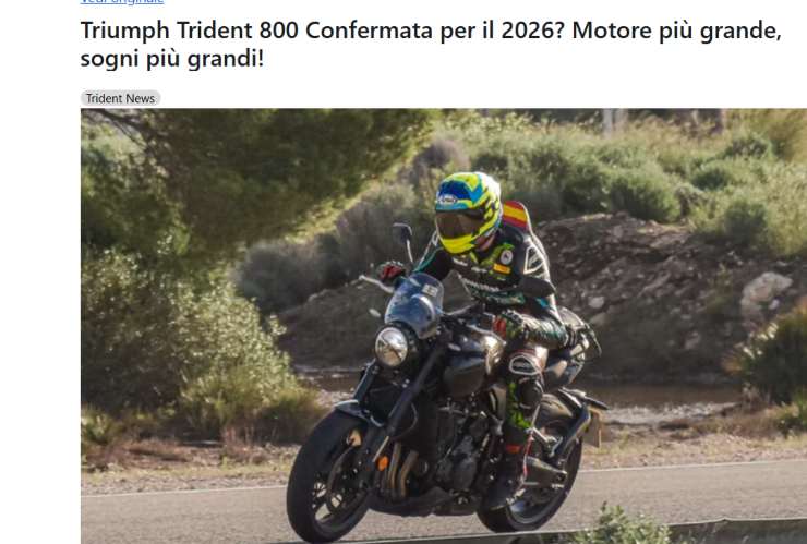 Triumph Trident 800 novità foto spia